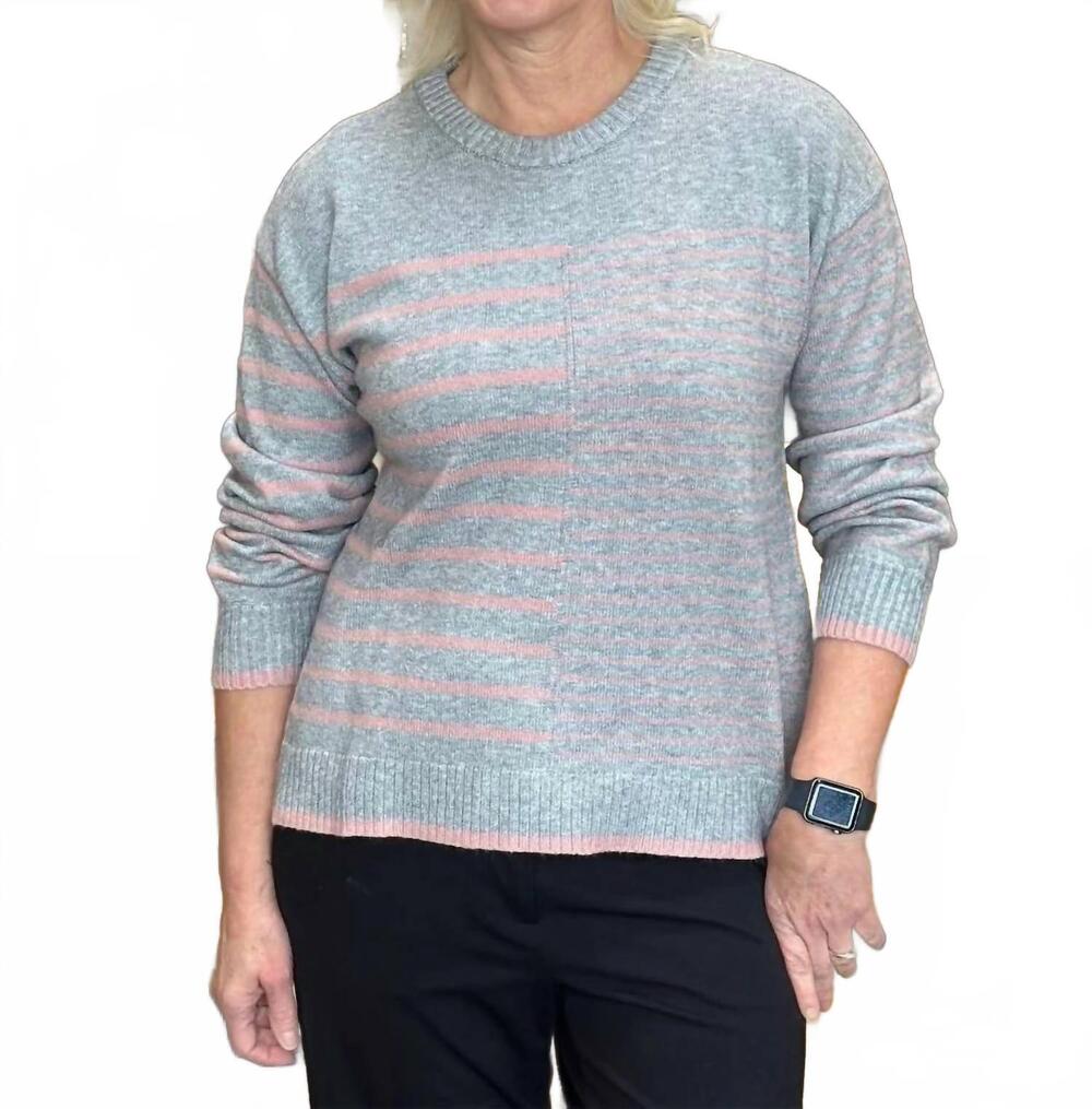 NEW LEO AND NICOLE women's crew neck sweater in rswtr mist